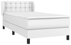 Giroletto a molle con materasso bianco 90x200 cm in similpelle