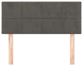 Testiera grigio scuro 100x5x78/88 cm in velluto