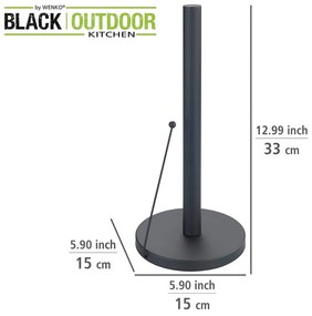 Supporto in metallo nero per rotoli da cucina Black Outdoor Kitchen Clayton - Wenko