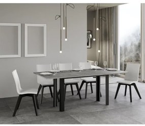 Tavolo libro LINEA DOUBLE 120x45 Cemento allunga aperto 200x90