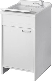 Mobile Lavatoio in PVC 50x50x85 cm 1 Anta Forlani Garden Bianco...