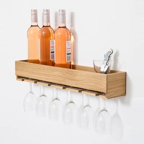 Portabicchieri da vino con portabicchieri in legno di quercia - Wireworks