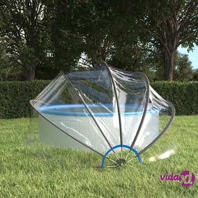 vidaXL Cupola per Piscina con Staffa Rotonda 406x203 cm PVC