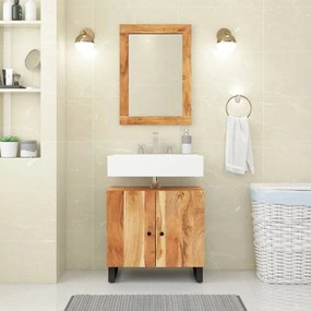 Mobile lavabo 62x33x58 cm legno massello acacia e multistrato