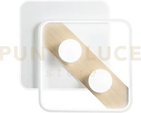 Plafoniera led cricket bianca e legno 40w 4540lm cct 3000k 4000k 65...