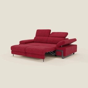 Zayana Divano 3 posti con elemento estraibile - braccioli e poggiatesta regolabili in tessuto impermeabile T02 rosso