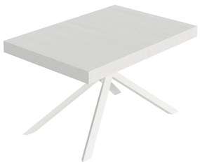 Itamoby Tavolo allungabile 90x140/400 cm Niket bianco frassino gambe bianche