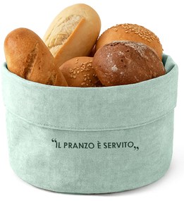 Cestino verde 27x17x10 cm con scritta