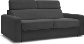 Divano in grigio scuro allungabile con rivestimento in velluto a coste 195 cm Monaco – Bobochic Paris