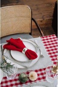 Tovaglia di lino 140x140 cm Red Gingham - Linen Tales