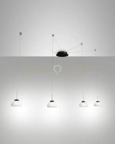 Arabella sospensione bianca 4 luci spostabile a led 3000k - 32w - 3...