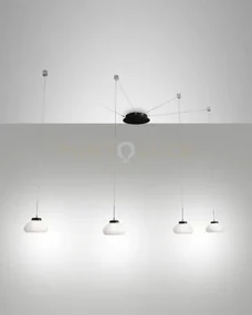 Arabella sospensione bianca 4 luci spostabile a led 3000k - 32w - 3...