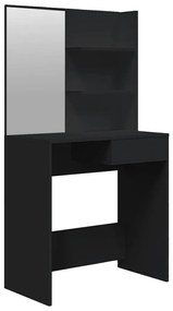 Toeletta con specchio nero 74,5x40x141 cm