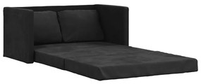 Divano letto da terra 2 in 1 nero 122x204x55 cm velluto