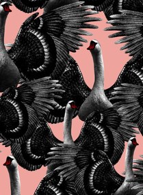 Studio Lisa Bengtsson Carta da parati Swan Lake - Pink
