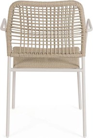 Sedia da esterno beige/di colore naturale in metallo Jable – Bizzotto