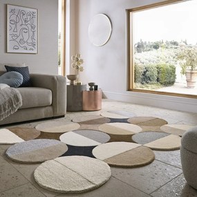 Tappeto greige in lana tessuto a mano 200x290 cm Mia Ellipse – Flair Rugs