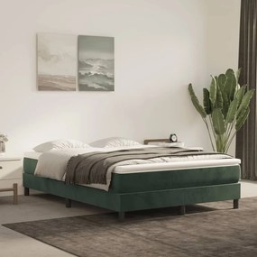 Materasso A Molle Verde Scuro 140x210x20 Cm İn Velluto /