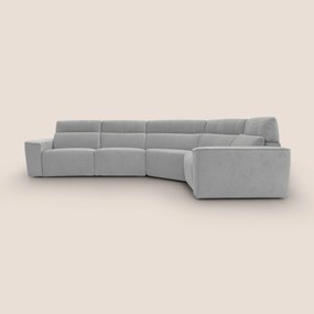 Clark Divano modulare angolare REVERSIBILE con opzione relax elettrico in tessuto smacchiabile impermeabile T17