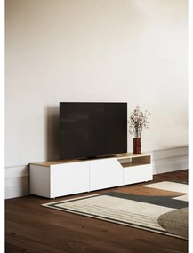 Tavolo TV bianco in rovere 180x38 cm Verone - TemaHome