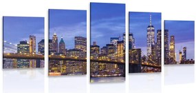 Quadri 5 pezzi – Affascinante ponte di Brooklyn