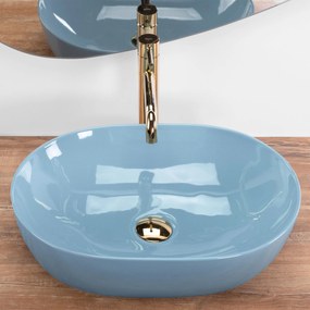 Lavabo da appoggio Rea LISA L.BLUE SHINY