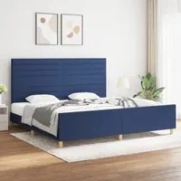 Giroletto con Testiera Blu 180x200 cm in Tessuto cod mxl 54609