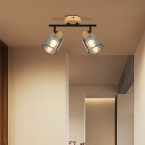 Brilagi - Faretto HYGGE 2xE14/15W/230V legno di gomma/fumé