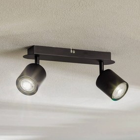 Luminex Spot soffitto Modo di acciaio inox, nero 2 luci