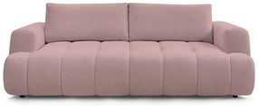 Divano rosa allungabile e con contenitore rivestito in ciniglia 251 cm Fuji – Bobochic Paris