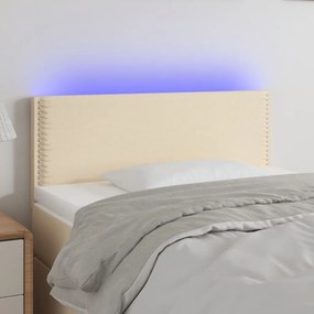 Testiera A Led Crema 100x5x78/88 Cm İn Tessuto /