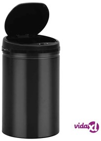 vidaXL Pattumiera Automatica con Sensore 30 L Acciaio al Carbonio Nero