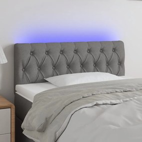 Testiera A Led Grigio Scuro 90x7x78/88 Cm İn Tessuto /
