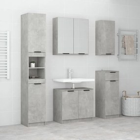 Set mobili da bagno 5 pz grigio cemento in legno multistrato