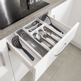 Credenza in plastica grigia e bianca per cassetto 58,5 x 41,5 cm - Addis