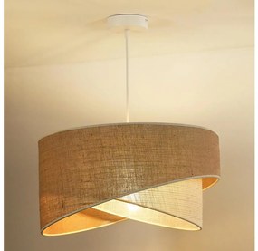 Duolla - Lampadario a sospensione con filo YUTE CELLO 1xE27/15W/230V diametro 45 cm marrone/grigio