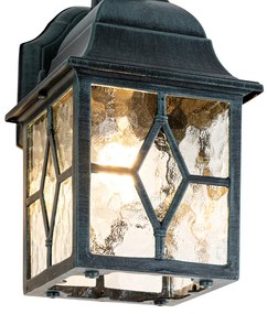 Lanterna da parete per esterni romantica verde scuro - London