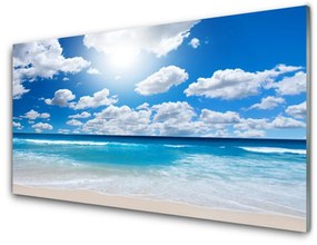 Quadro in vetro Mare Spiaggia Nuvole Paesaggio 100x50 cm