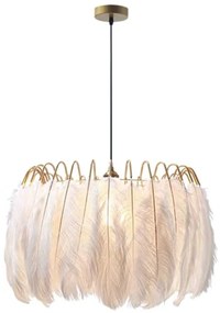 Lampada da soffitto con piume boho APP662 Gold