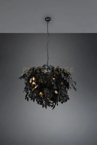 Leavy sospensione grande foglie lavabili nero e oro d. 70cm 4 luci ...