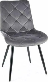 Sedia Ralph Velvet grigia – 51x42x94 cm