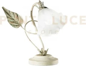 Lume isotta avorio 1 luce attacco e14 22x29cm in metallo con fiori ...