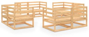 Set Divani da Giardino 8 pz in Legno Massello di Pino