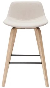 Sgabelli da bar scandinavi beige e legno chiaro H 65 cm (set di 2) NONIE