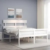 Letto per Anziani con Testiera Bianco 160x200 cm Legno Massellocod mxl 128191