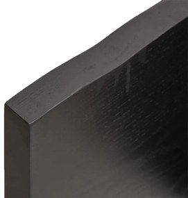 Ripiano muro grigio scuro 40x20x4 cm massello rovere trattato