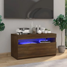 Mobile Porta Tv Con Luci Led Rovere Marrone 75x35x40 Cm /