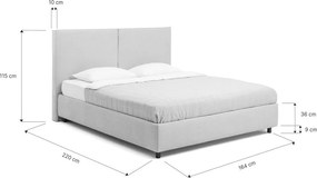 Letto matrimoniale imbottito beige con contenitore con rete inclusa 160x200 cm Myra Bold – Bonami Selection