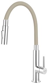 Novaservis - Rubinetto per lavello con braccio flessible cromo lucido/beige