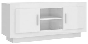 Mobile porta tv bianco lucido 102x35x45 cm in legno multistrato